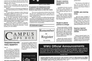 Erin Middlewood featured as the Associated Students president in a 1992 edition of The Western Front.