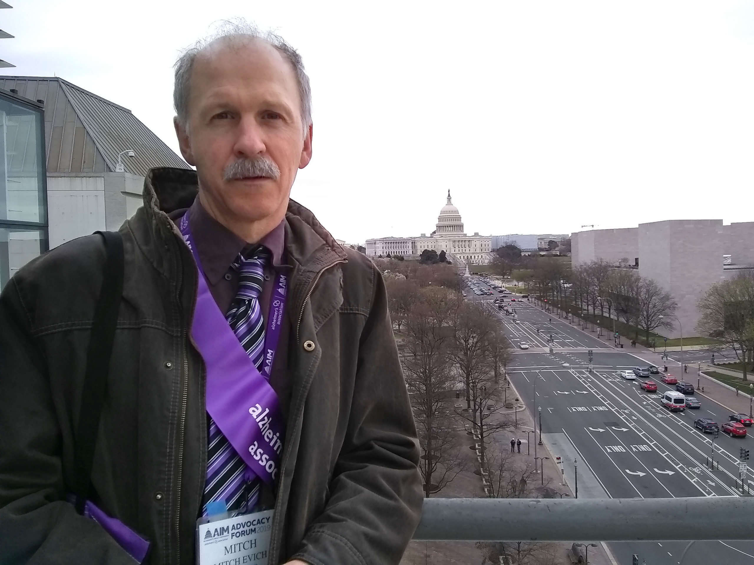 Mitch Evich, photographed at the Newseum overlooking the US capital 